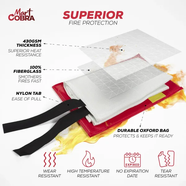 Mart Cobra fire blanket protecting American family